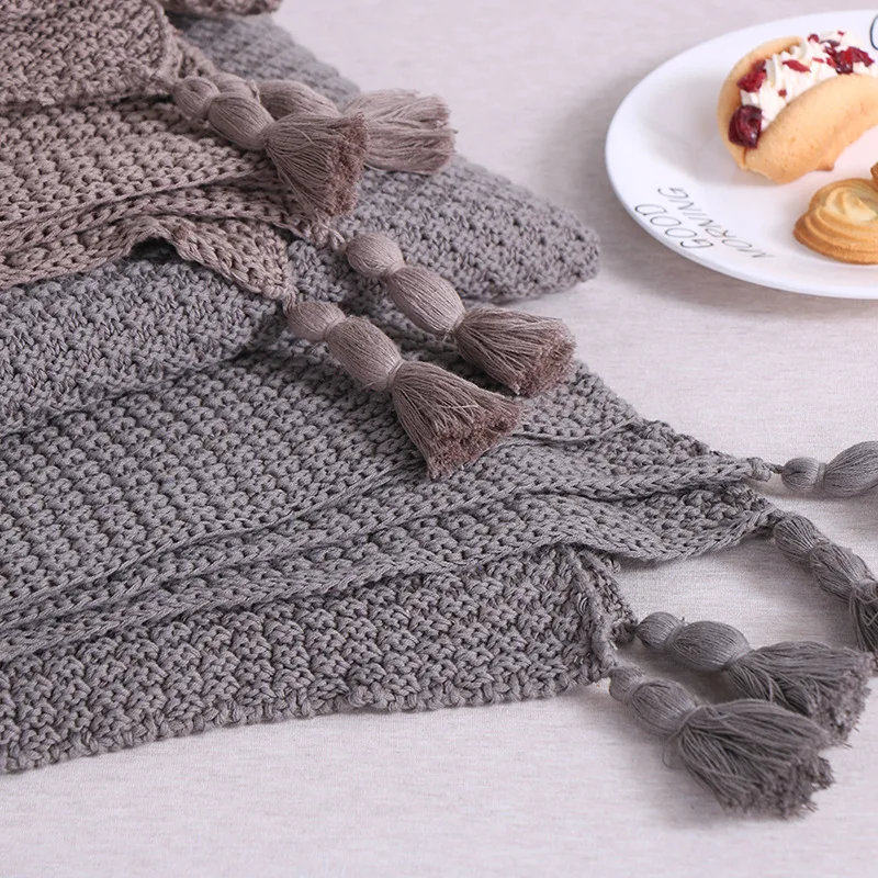 Клетчатое вязаное одеяло покрывало Koc для дивана кровати кондиционера ковриков