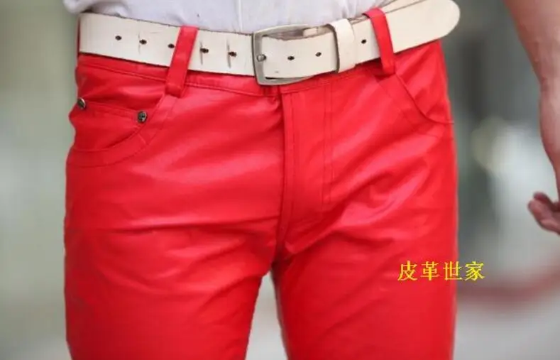 Мужские брюки из ПУ кожи с заниженной талией и молнией|Повседневные брюки| |