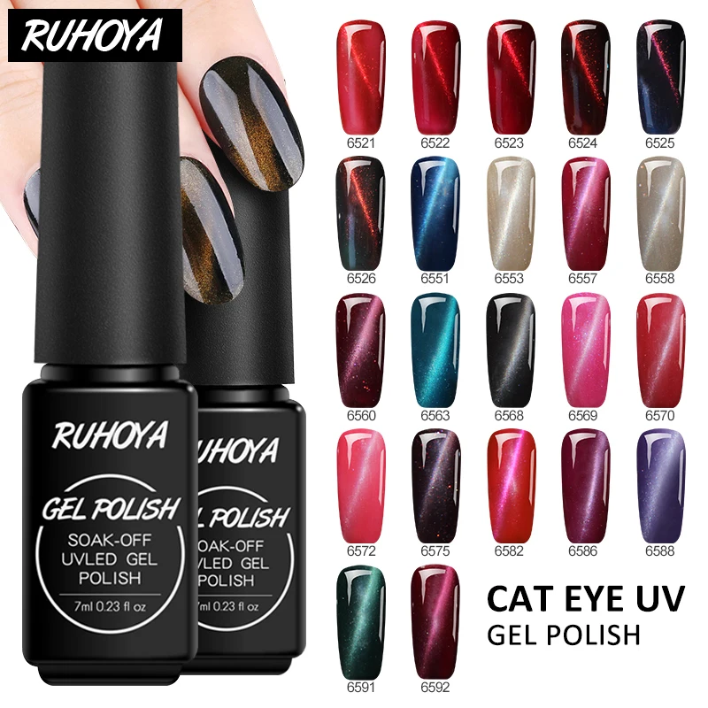 Ruhoya лаковый гель для штамповки грунтовка магнит Гибридный лак долговечный УФ LED