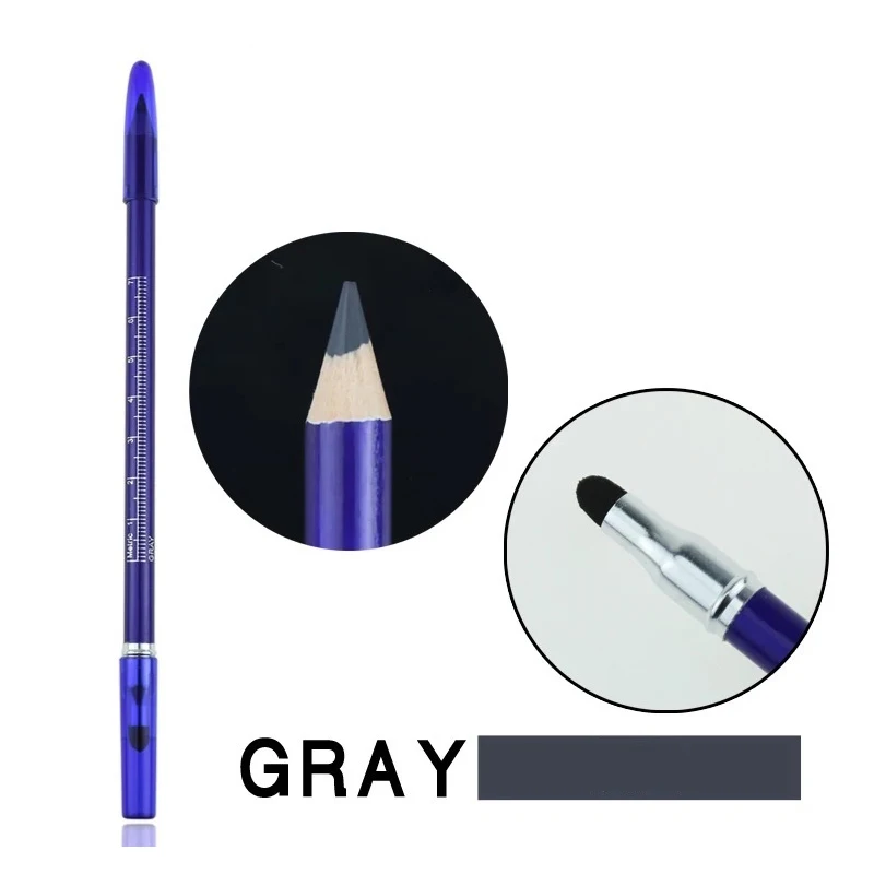 Doubleheadgray Микроблейдинг карандаш постоянный Макияж карандаш для бровей татуировки линии Дизайн и позиционирования для бровей Водонепроницаемый карандаш татуировки Инструменты дизайн бровей карандаш для тату брови хна для бровей - Цвет: Doubleheadgray