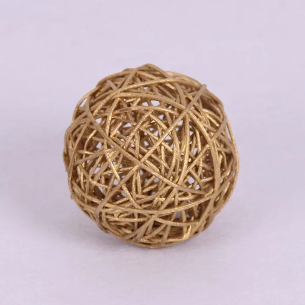 Gold 20 шт./лот 3 см красочные Ротанговые шары DIY Сепак Мячи takraw Рождественские Свадебные украшения Ротанговые шары ремесло DIY украшения для дома - Цвет: Gold