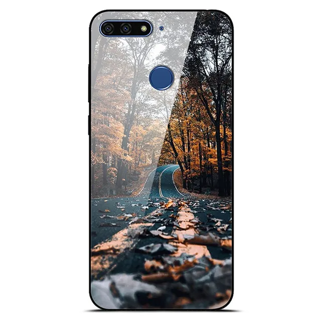 14 Чехол E Funda для huawei Honor 7C 7A, чехол из закаленного стекла, жесткая задняя крышка для huawei Honor 7C Pro/7A Pro, чехол из мягкого ТПУ 7 C мультяшным рисунком - Цвет: 14