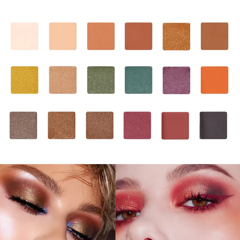 18 цветов матовые Перламутровые тени для век Палитра блестящая Мерцающая палитра