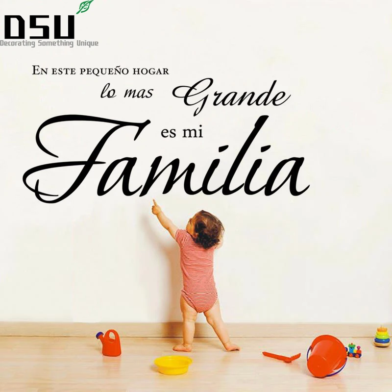 Виниловые наклейки на стену с надписью mi Fa lia виниловые картинки lo mas grande es для