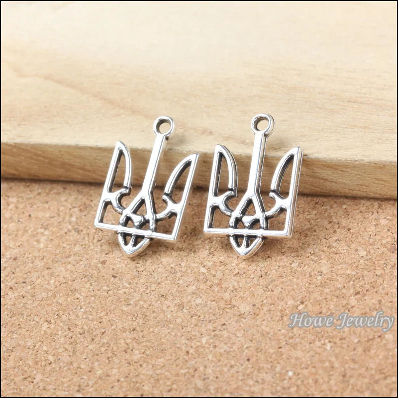 50 шт. винтажные Подвески в виде Герба Украины антикварные серебряные подвески