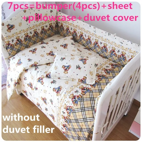 

6/7PCS baby Bedding sets cot protector for babies girl bedding crib sets cot quilt cover бортики в кроватку, 120*60/120*70cm