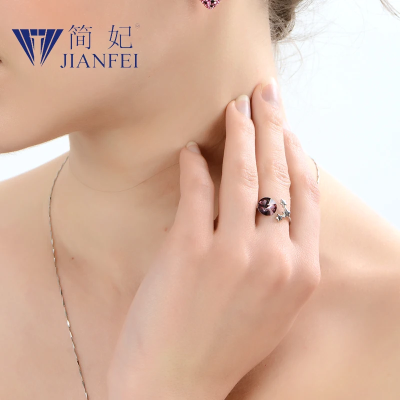 Red gem 925 sterling silver ring Open loop for Women Girls Jewelry Adjustable Size Finger Ring 6 | Украшения и аксессуары