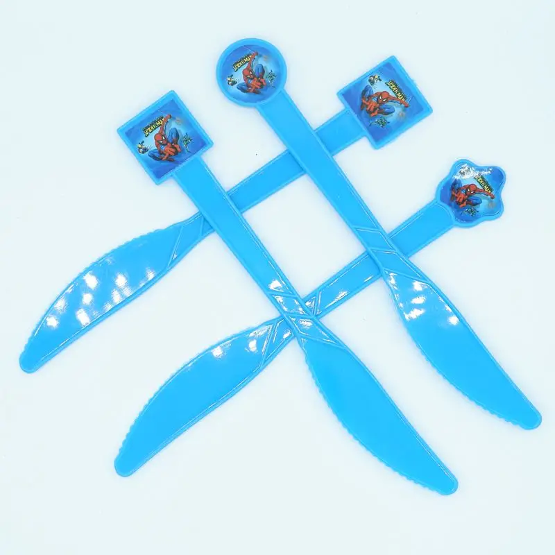 Knife 10pcs 10 шт./лот 7 дюймов Человек-Паук День рождения Свадебная вечеринка принадлежности украшения торт блюдо Одноразовые бумажные тарелки для детского душа сувениры - Цвет: Knife 10pcs
