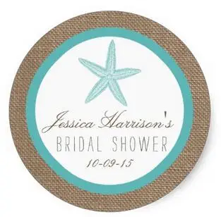 

1,5 дюйма бирюзовые морские звезды пляжные свадебные наклейки для душа