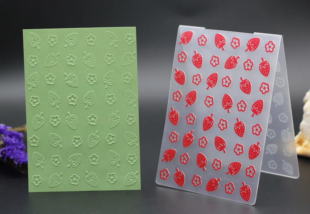 Пластиковые папки для тиснения клубника круглые цветы DIY конверт скрапбукинга