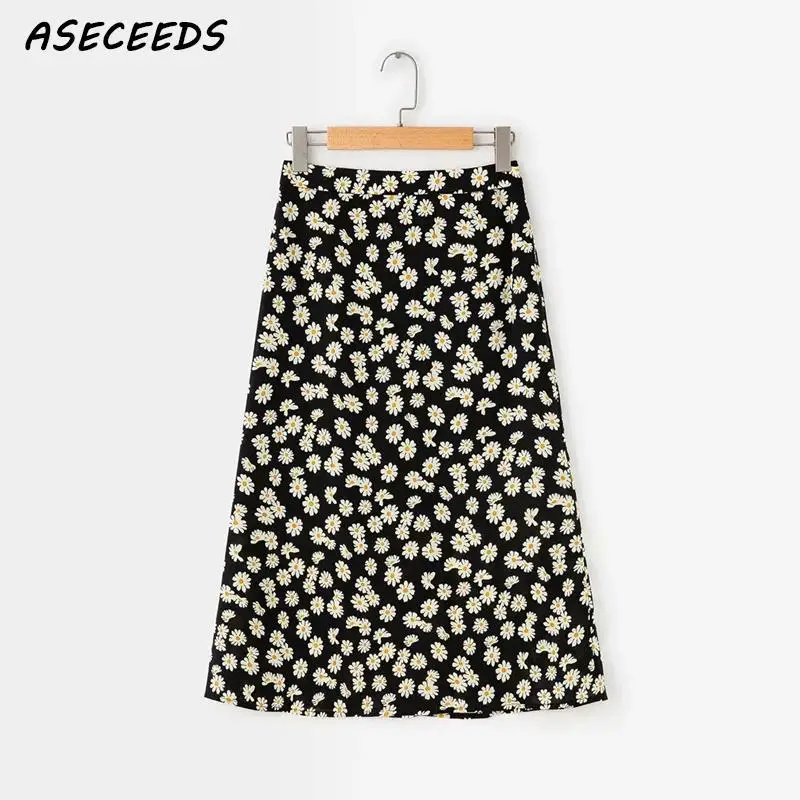 

Summer boho vintage high waist skirt ladies kawaii floral print midi skirts womens korean punk streetwear faldas mujer moda 2019