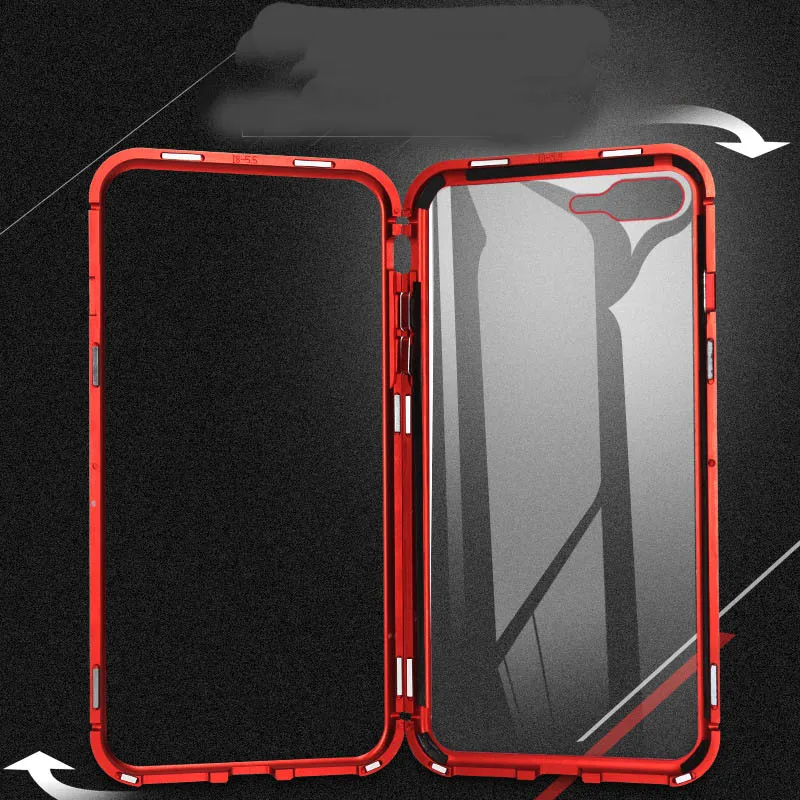 Cong fee phone Case Magnetic Adsorption Metal Phone For iphone 6 6S Plus 7 8 7Plus plus X XS XR Max Tempered glass |