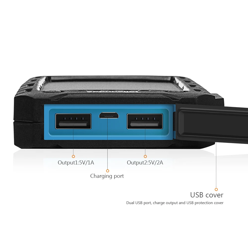 Tollcuudda внешний Батарея Мощность pover Bank 12000 мАч Солнечный Портативный USB Зарядное
