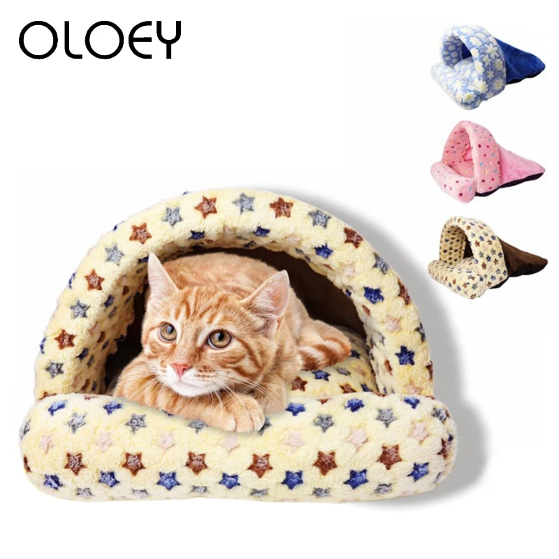 Милая кровать для кошек и собак удобная теплая Домашняя палатка туннель плюшевые