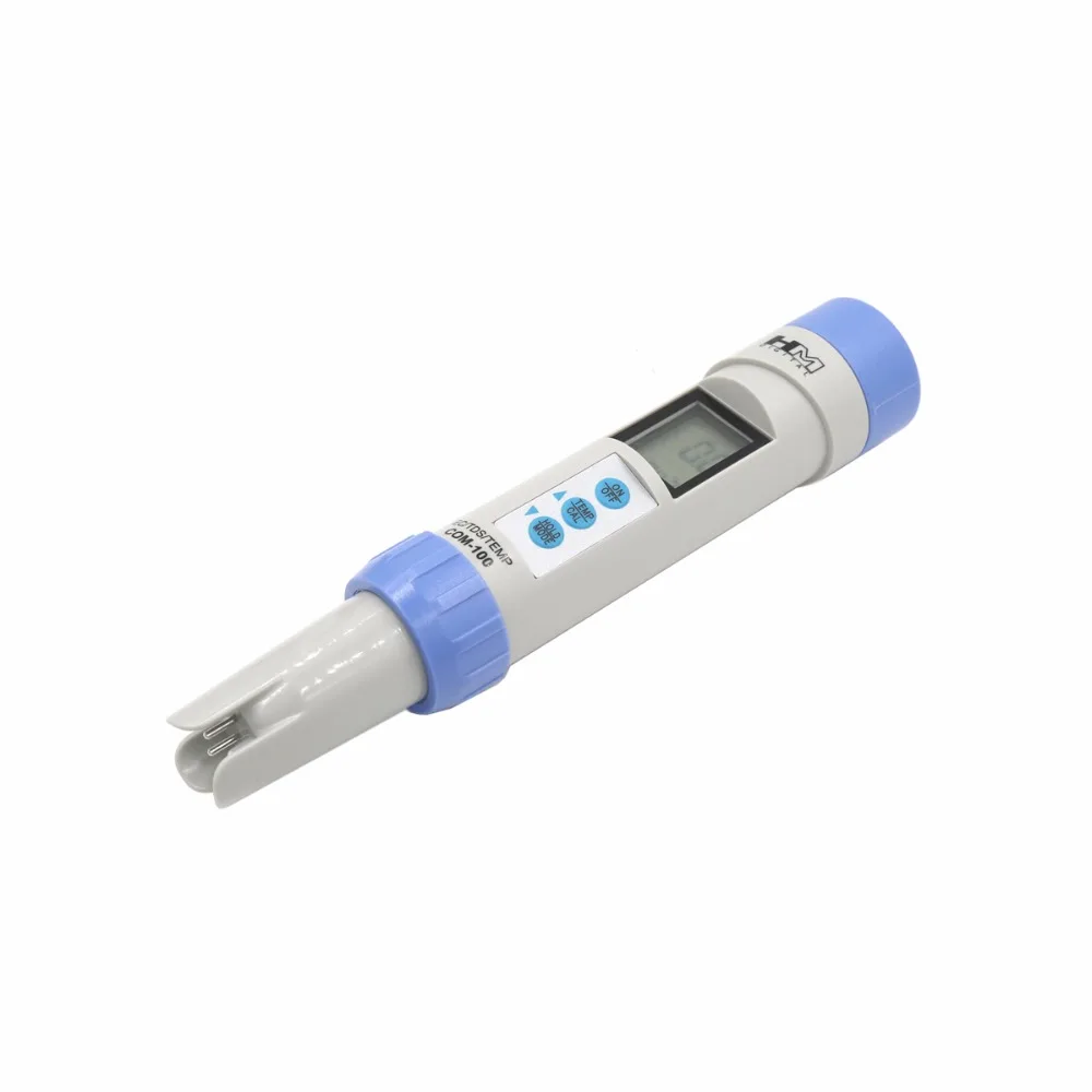 HM цифровой COM-100 EC TDS измеритель температуры водонепроницаемый с автоматической калибровкой и удержанием данных измерительный инструмент Скидка 40