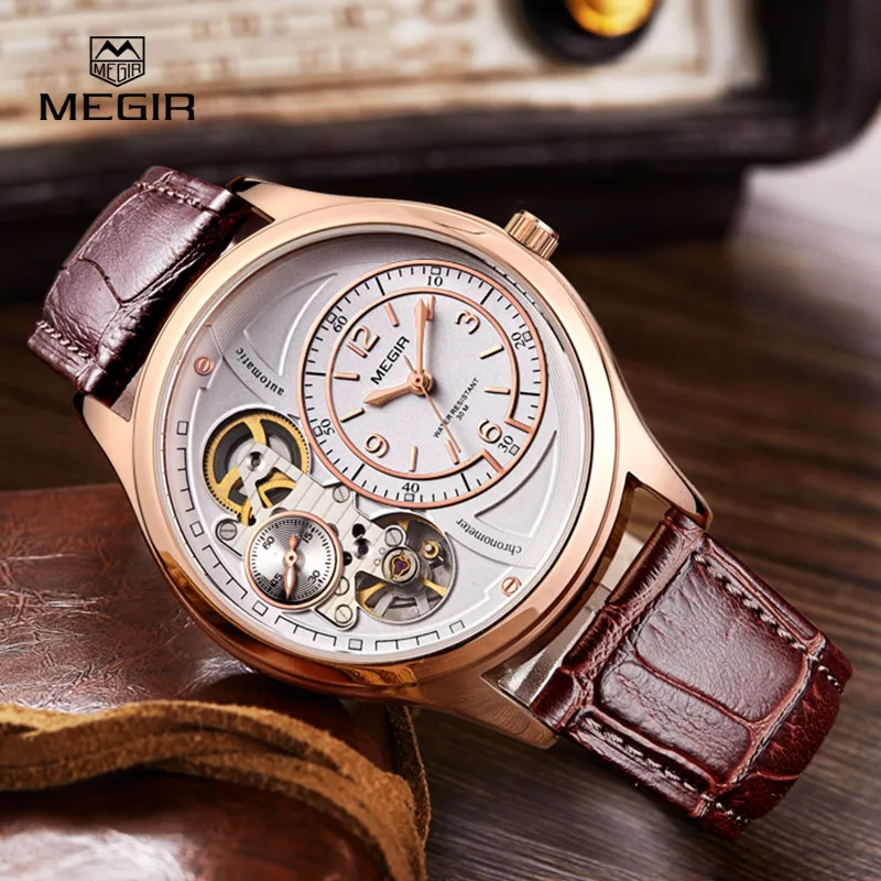 megir hot brand waterproof quartz watch man fashion leather strap wristwatches men casual male masculino relojes watch hour 2017 free global shipping