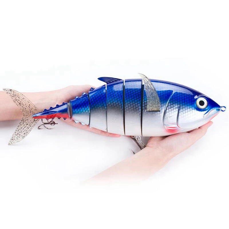 Pesca Mar 40 см, 1027 г, очень большие искусственные, фальшивые, для рыбалки, приманка, Мульти соединенная жесткая приманка, голубые/желтые рыболовные снасти для морской рыбалки