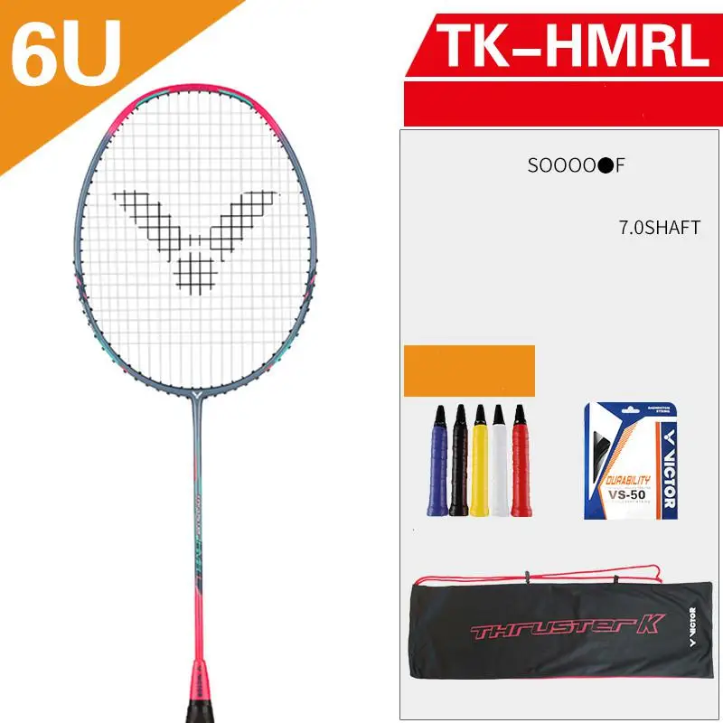 Только 73g 6U 5U 4U Victor супер светильник TK-HMR TK-HMRL ракетка для бадминтона 30T ракетка для бадминтона углерод с бесплатной ручкой - Цвет: TK HMRL 6U