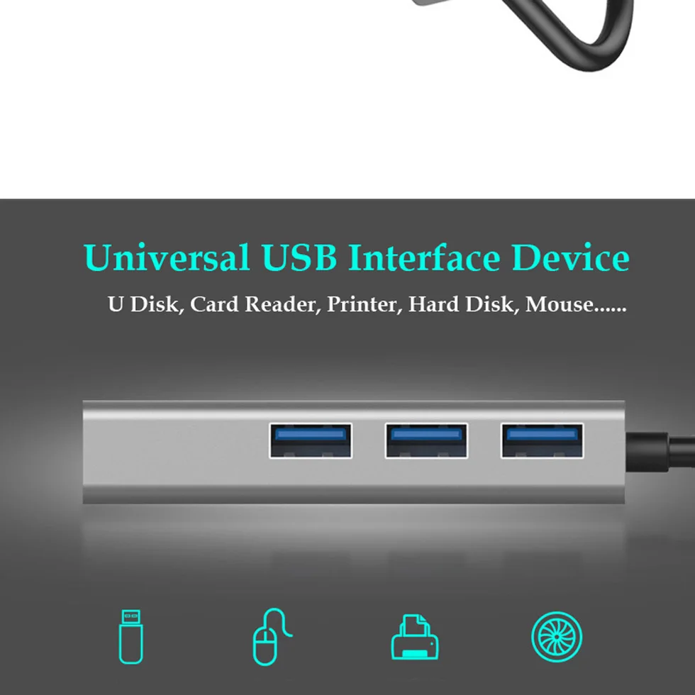 Док-станция type-C для нескольких USB 3,0 для MacBook Pro huawei P20 USB 3,0 RJ45 высокоскоростной USB-C-концентратор