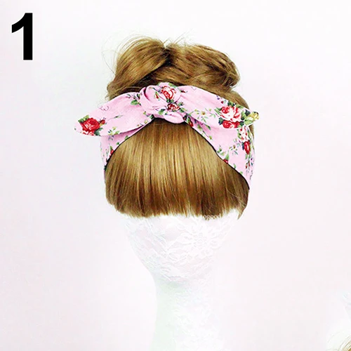 Женский ободок в горошек повязка на голову с цветочным принтом и узелком|hair