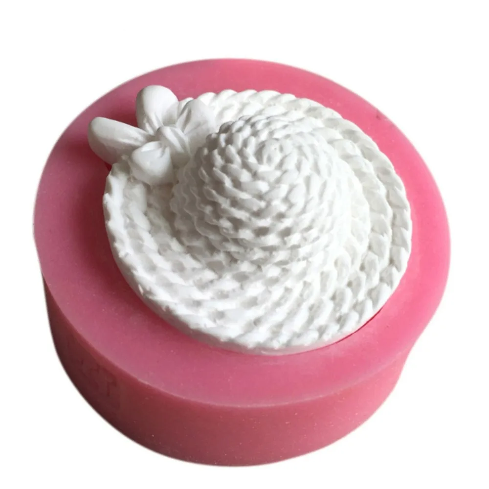 

Соломенная шляпа и бант, силиконовая форма, Sugarcraft Инструменты для украшения торта DIY, ювелирные изделия, глина, подвески, резиновая паста, форма для конфета с глазурью T0651