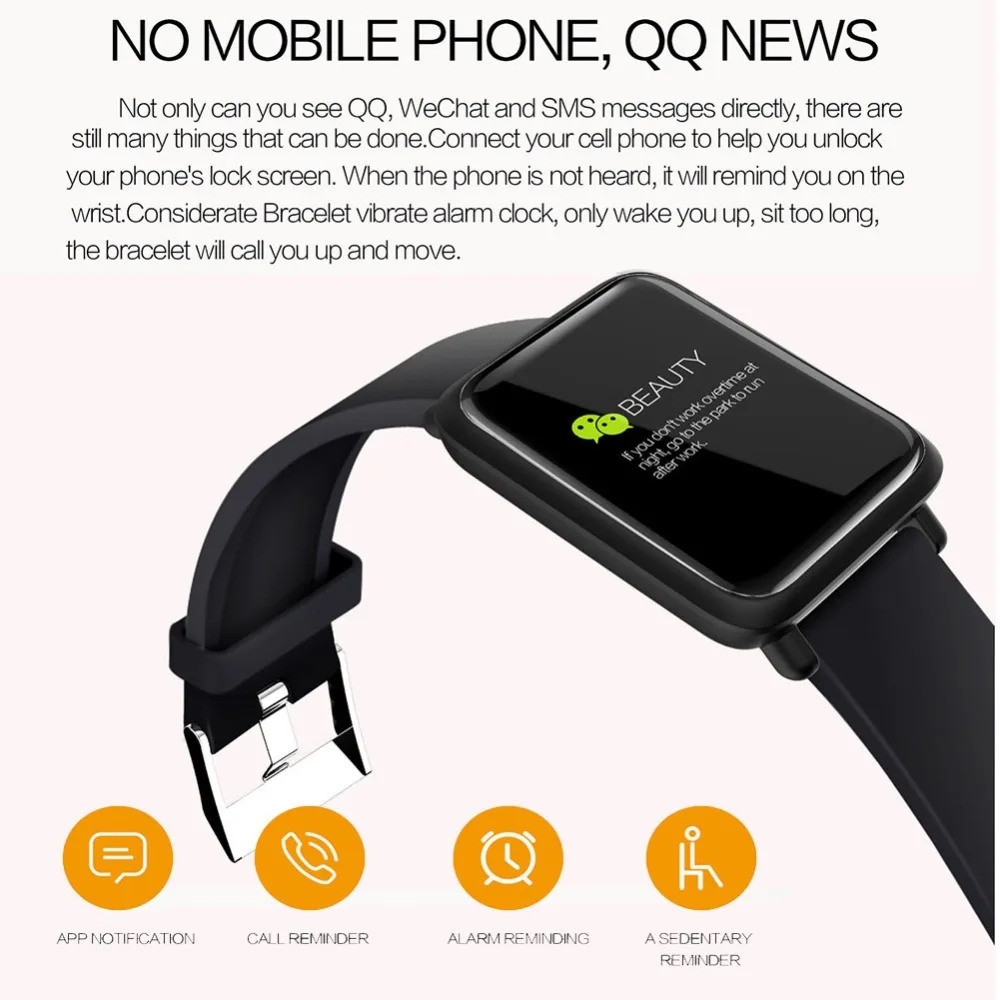 Смарт часы M28 IP68 Водонепроницаемый Bluetooth сердечного ритма крови Давление Smartwatch