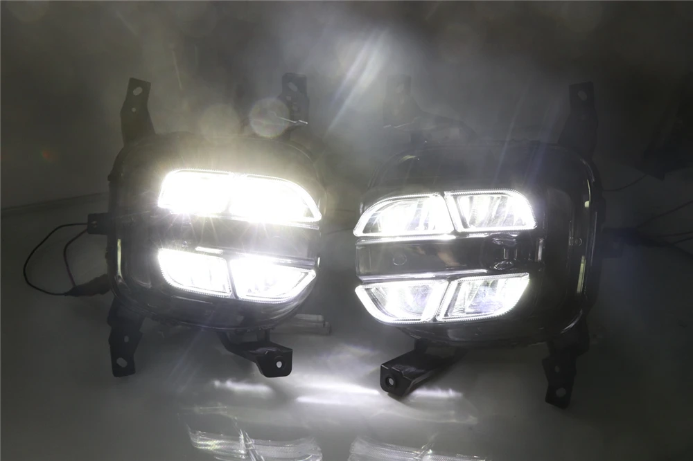 Car Flashing 2pcs LED For Kia sportage KX5 Daytime Running Light DRL LED Day Light Front Bumper Head Fog Lamp White