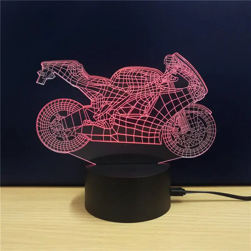 Неоновый акриловый светодиодный светильник для мотоцикла 3D бара паба спальни