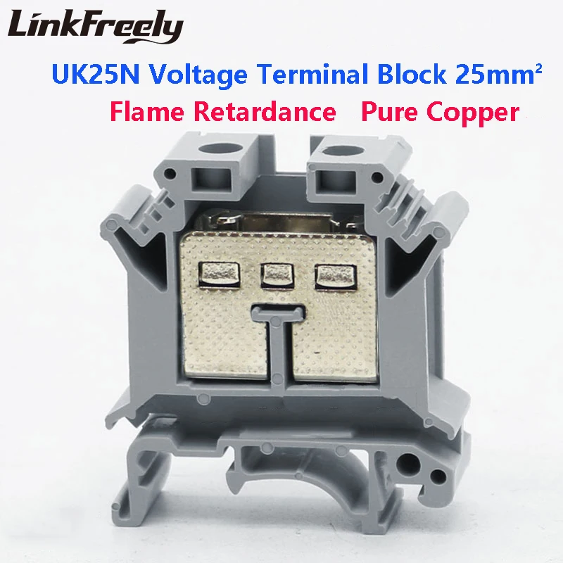 

UK25N 50pcs Electrical Wire Screw Terminal Connectors UK1.5 UK2.5 UK3N UK5N UK6N UK16N UK25N -240N Quick Splice Crimp Terminal