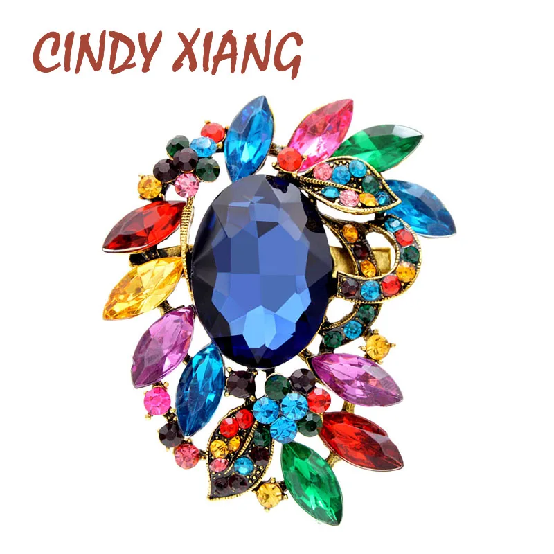 

Винтажная женская брошь в виде бутоньерки CINDY XIANG, роскошное украшение с кристаллами и стразами, элегантный аксессуар для пальто, жакета, пла...