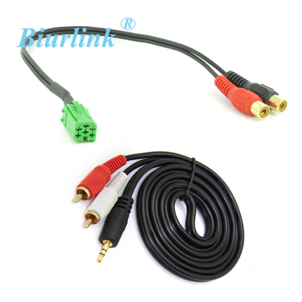 Для Renault Clio Magane RCA кабель 2RCA к 6Pin аудио адаптер|cable adapter|renault adaptercable 6pin |