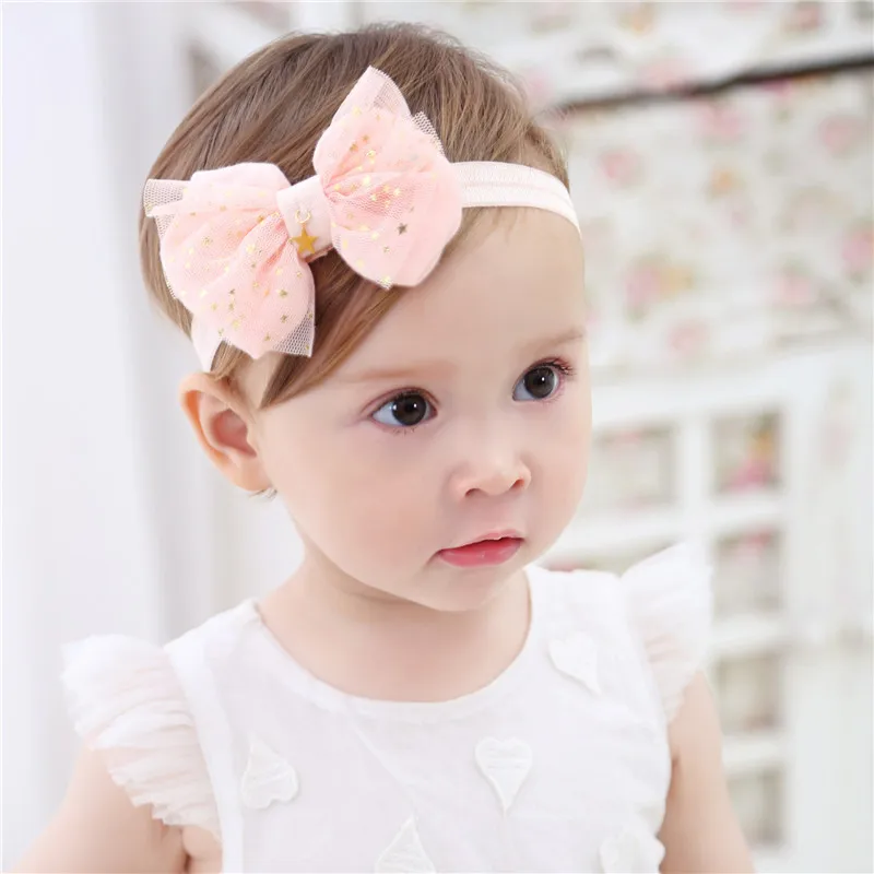 Повязка на голову с бантом в виде пятиконечной звезды 1 шт.|lace hair accessories|hair