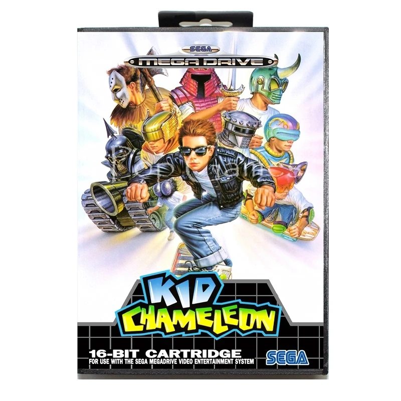 Детская наклейка хамелеон US с коробкой для 16 битной игровой карты Sega MD Mega Drive