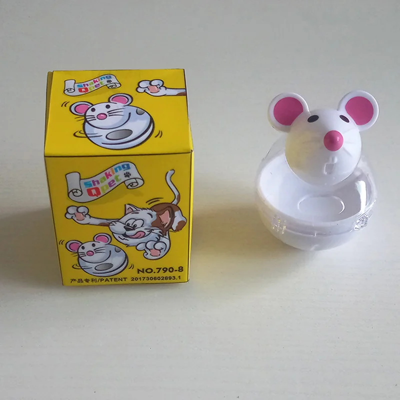 White Игрушки для кошек Игрушка-кормушка милые мышки форма еда прокатки контроль утечки диета стакан кошка игрушка кошка царапина интерактивные пищевые шарики - Цвет: White