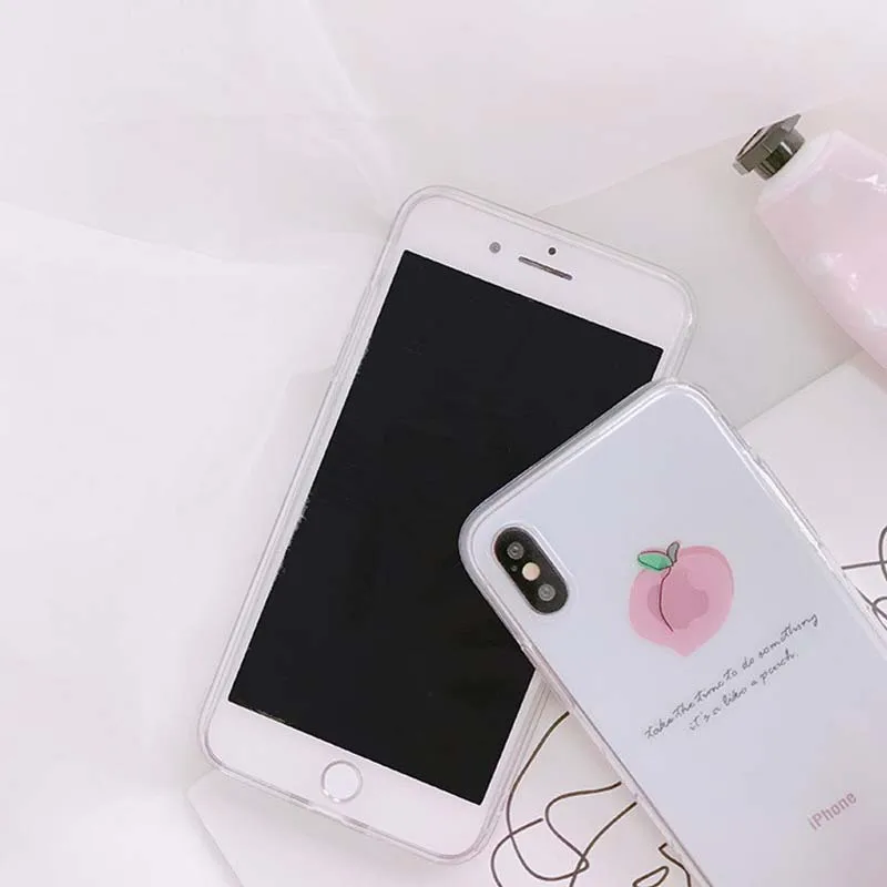 JIBAN фрукты персик розовый чехол для телефона iphone 8 задняя крышка прекрасные