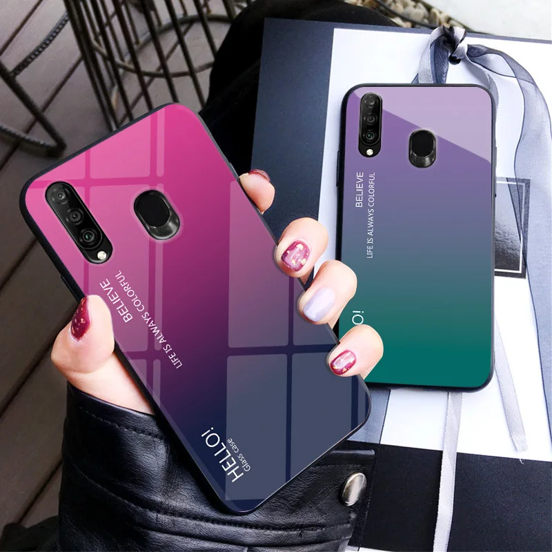 Чехлы для samsung Galaxy A50 A30 A70 A20 мраморный градиентный цветной стеклянный чехол для samsung Galaxy M30 M20 M10 A10 чехол