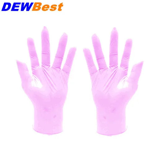 Disposable Pink 3 размера, высокое качество, 1 коробка, без порошка, нитрильная одноразовая перчатка, латексные перчатки, не ПВХ, ПЭ, ПЭ материал, перчатки для безопасности рук - Цвет: Disposable Pink