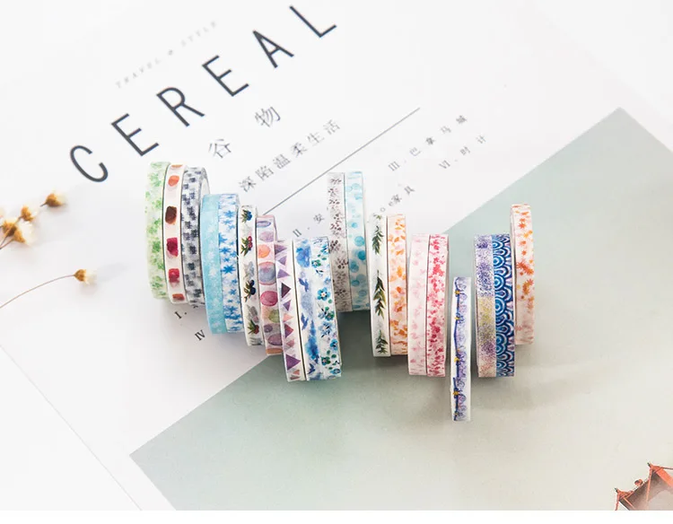5 мм* 7 м Сакура Снежинка Зеленый завод тонкий васи лента DIY Скрапбукинг наклейка этикетка маскирующая лента школьные офисные принадлежности