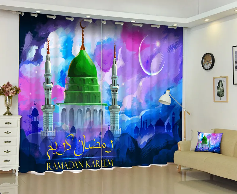 

3D Painting Of RAMADAN KAREEM Window Curtain Customized Size