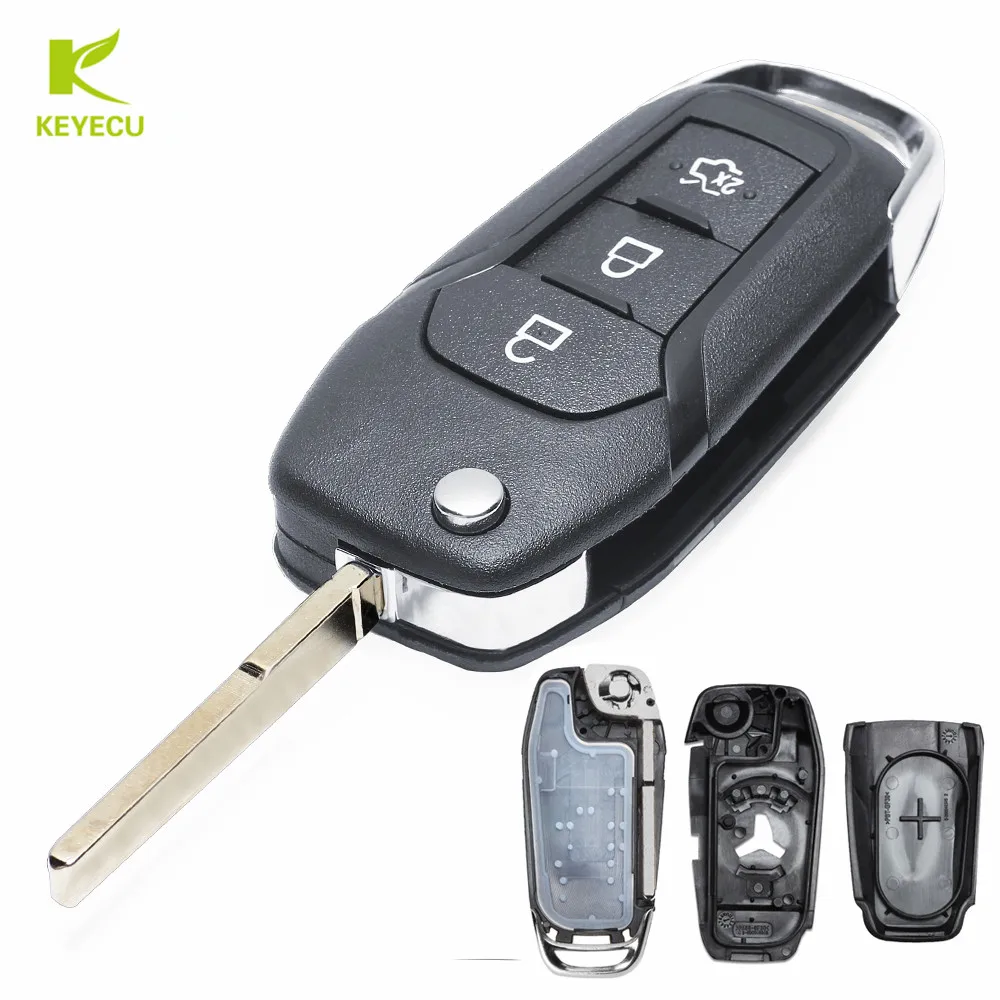 3 Button KEYECU 10 XNew удаленное Автомобильный ключ чехол для ключей для Ford Fusion EDGE EXPLORER 2013- FCCID: N5F-A08TAA(оболочка только) HU101 лезвие - Количество кнопок: 3 Button