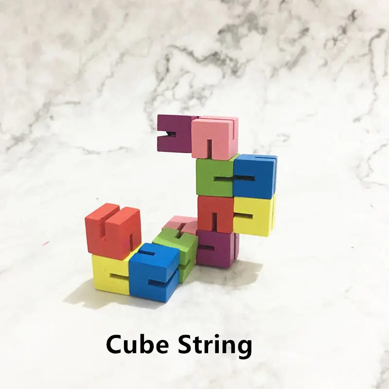 Cube string 1pcs ToysParadise волчок/Радужная погремушка/плавающий шар/свисток/кубическая струна деревянные игрушки для детей Пазлы детские развивающие - Цвет: Cube string 1pcs