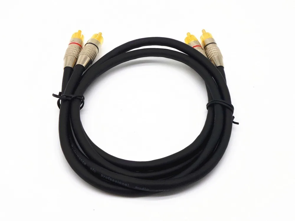 high quality shielding signal interference 2RCA Male Audio Cable Gold-Plated RCA for DVD TV Amplifier music player | Электроника