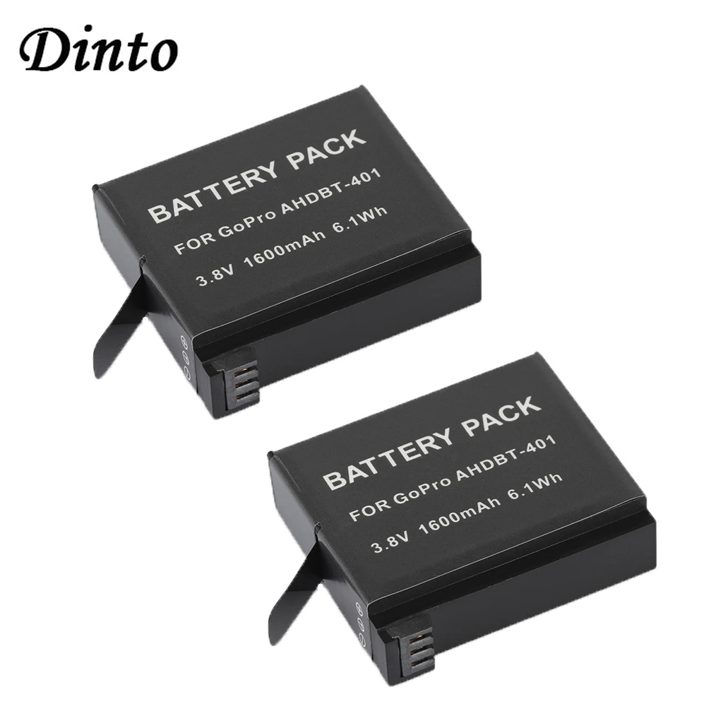 Dinto 2 шт./лот AHDBT 401 AHDBT401 1600 мА/ч 3 8 V экшн камеры Go pro Hero 4 батареи перезаряжаемые для