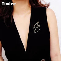 timlee x165 new simple temperamental leaf moon alloy brooch pins fashion jewelry wholesale