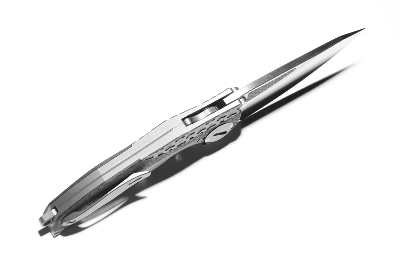 Складной нож VENOM ARMOUR M390 из титана CF складной для выживания на открытом воздухе