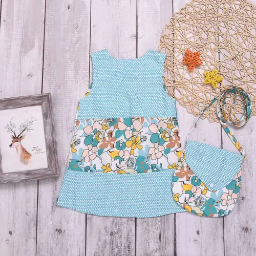 Baby Girls Dress with Bag 2019 Brand Kids Autumn Dresses for Clothing Floral Children Christmas Princess Vestidos | Детская одежда и