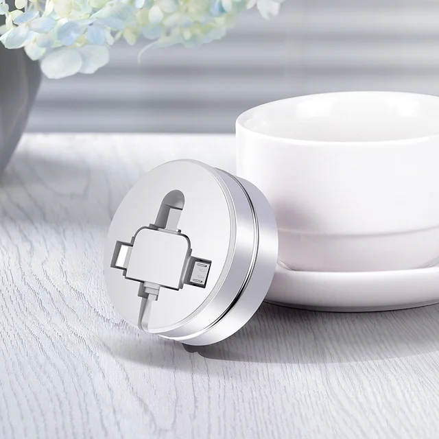 Cafele 3 в 1 USB кабель type C Micro USB C кабель для iPhone зарядное устройство Выдвижной зарядный шнур для iPhone huawei Xiaomi Синхронизация данных - Цвет: White
