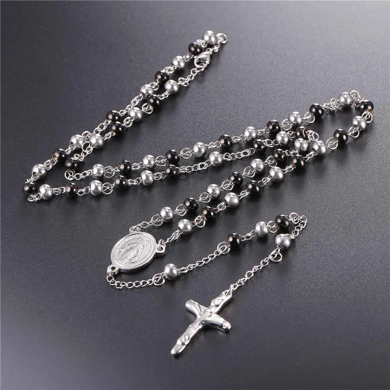 Женское Ожерелье Collare Rosary золотое/черное ожерелье из нержавеющей стали 316L