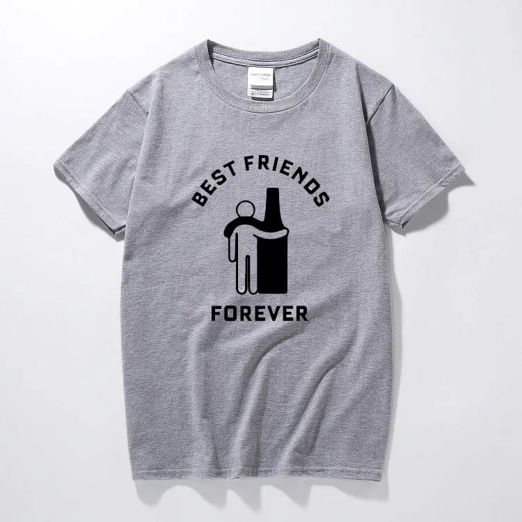 Drink wine Летняя мужская футболка s Best Friends Forever подарок хлопчатобумажная для детей