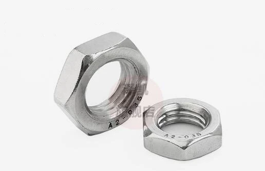 10pcs304 Шестигранная тонкая гайка из нержавеющей стали плоская винтовая крышка